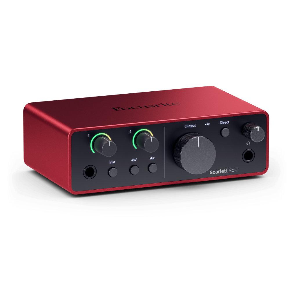 Focusrite Scarlett Solo 4th Gen オーディオインターフェイス 左サイドから正面