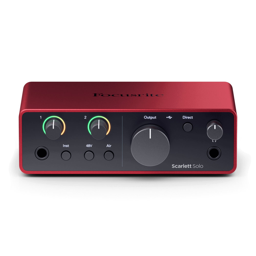 Focusrite Scarlett Solo 4th Gen オーディオインターフェイス 正面からトップ