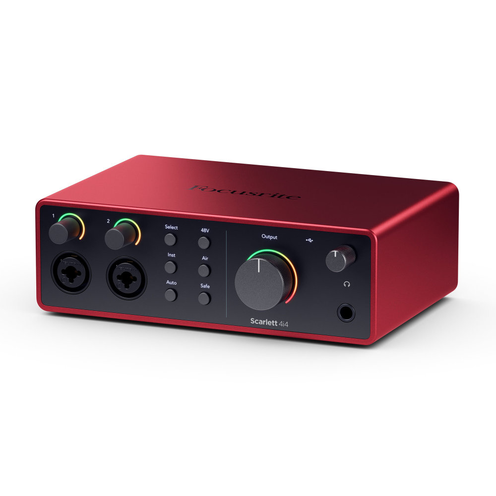Focusrite Scarlett 4i4 4th Gen オーディオインターフェイス 右サイドから正面