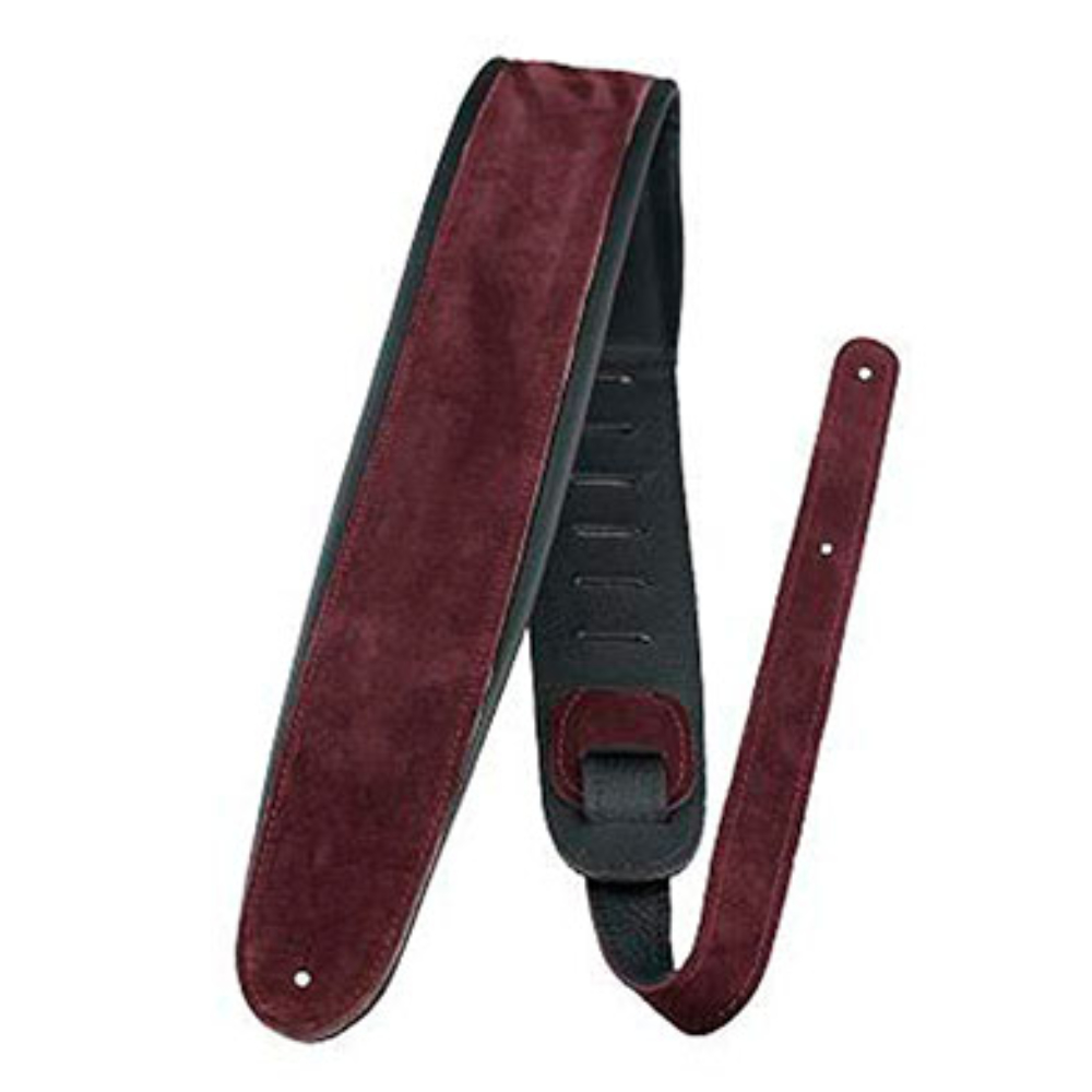 Perri’s ペリーズ APSDX-1602 2.5インチ Burgandy SUEDE Leather Padding バーガンディー 革 スウェード ギターストラップ