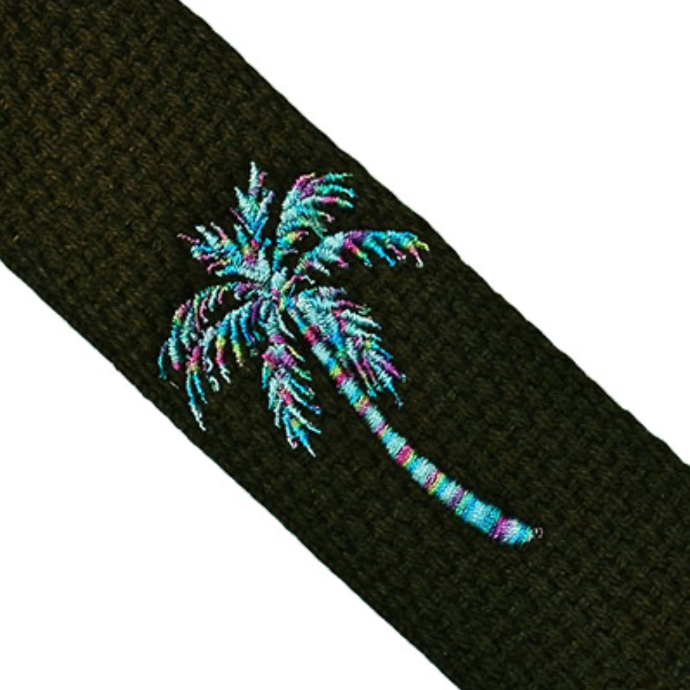 Perri’s ペリーズ CWS15EMB-7111 1.5インチ Palmtree 刺繡 コットン ウクレレストラップ 刺繍詳細