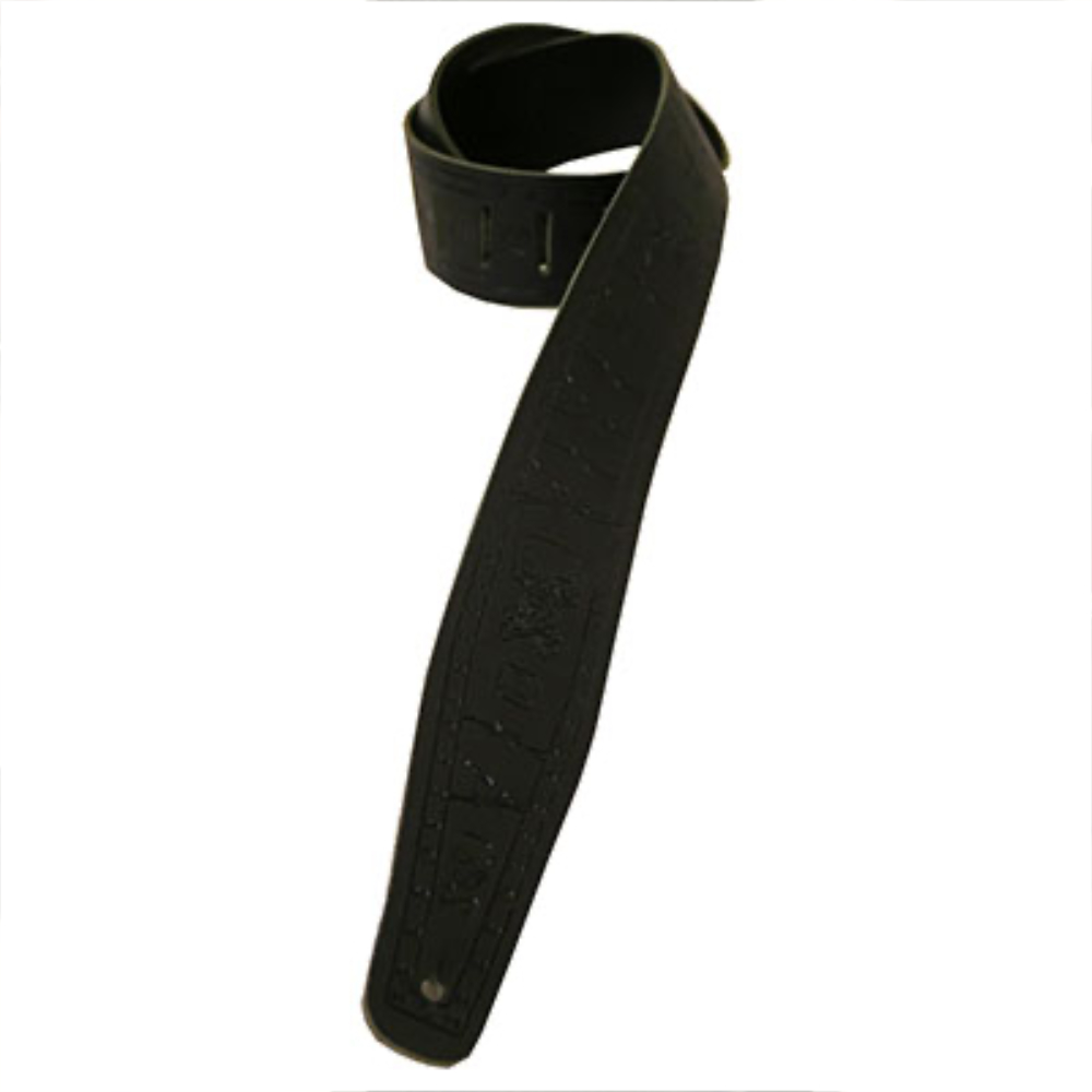 Perri’s ペリーズ P25FE-6899 2.5インチ Black Belt Leather SKULLS 革 ギターストラップ