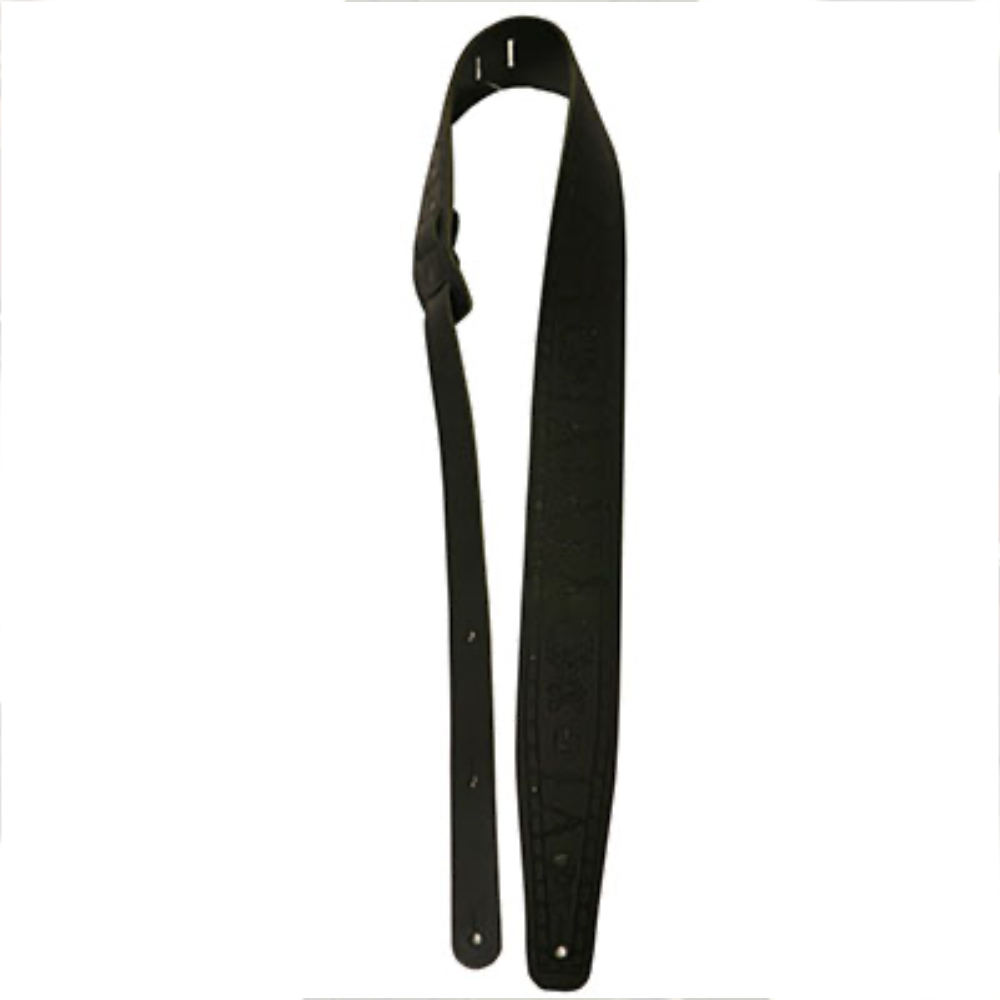 Perri’s ペリーズ P25FE-6899 2.5インチ Black Belt Leather SKULLS 革 ギターストラップ 全体画像