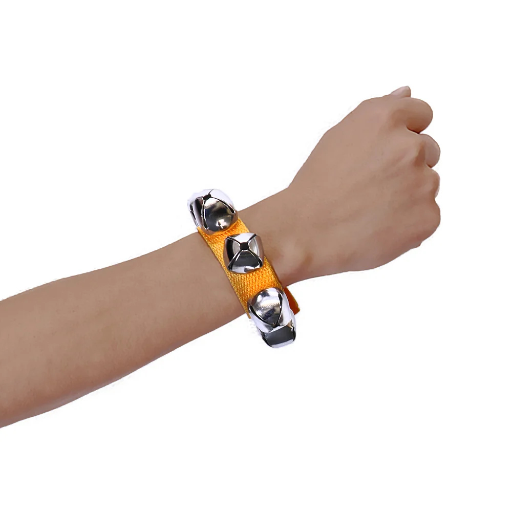 HOSCO ホスコ JJB-5Y ジングルバンド イエロー 2本セット パーカッション 装着例画像