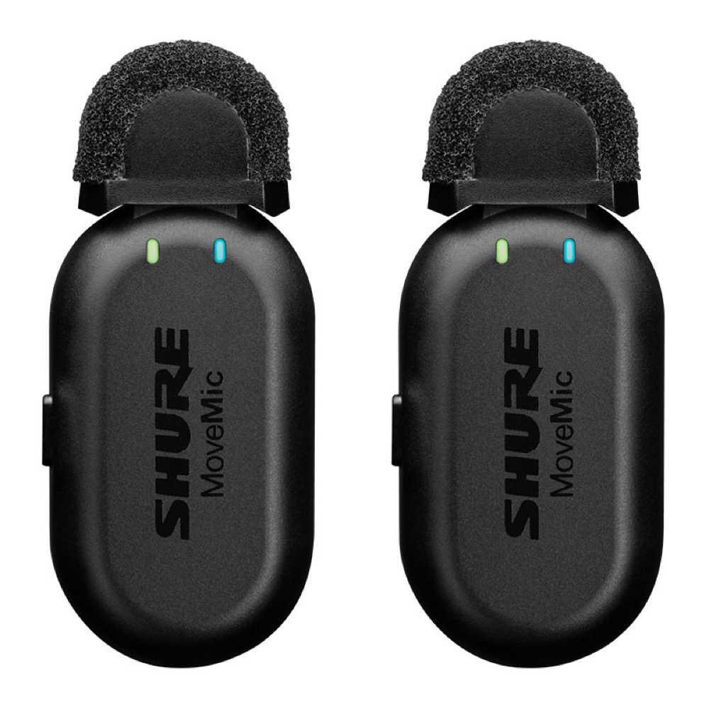 SHURE シュアー MV-TWO-KIT-J-Z6 MoveMic Two Receiver Kit 2チャンネルのクリップオンワイヤレスマイクロホン 受信機付き ワイヤレスマイク シュア マイク