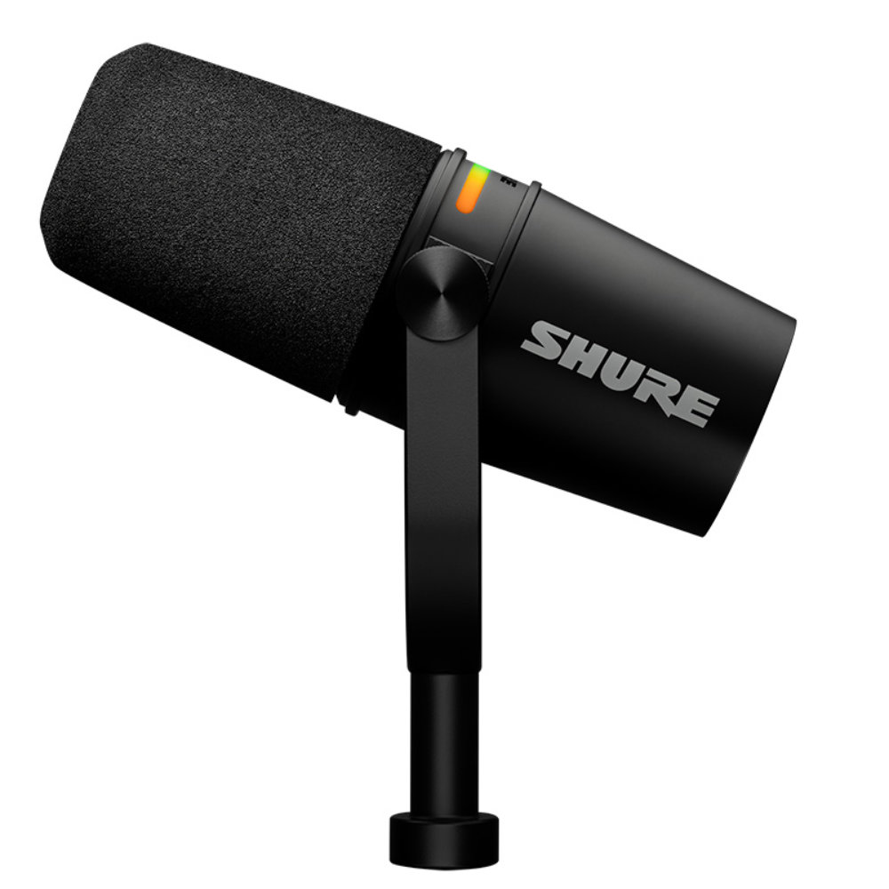 SHURE シュアー MV7+-K-J ポッドキャストマイクロホン ダイナミックマイク リバーブ内蔵 XLR出力 USB-C出力 両対応 シュア マイク 側面