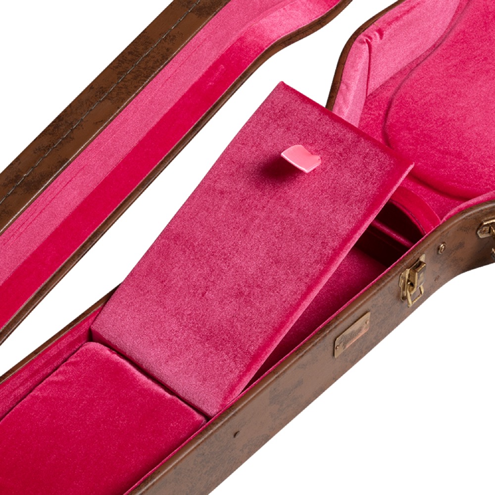 Gibson ギブソン ASLFTCASE-5L-LPS-AG Lifton Historic 5-Latch Brown/Pink Hardshell Case， Les Paul Aged エレキギター用ハードケース エイジド加工 ケースポケット画像