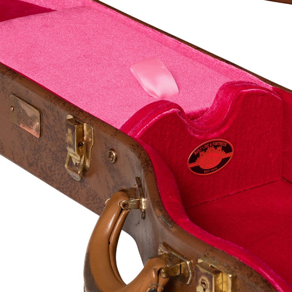 Gibson ギブソン ASLFTCASE-5L-LPS-AG Lifton Historic 5-Latch Brown/Pink Hardshell Case， Les Paul Aged エレキギター用ハードケース エイジド加工 ネック置き画像