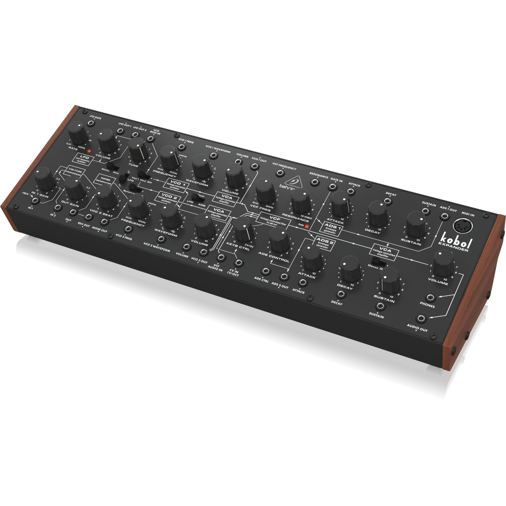 ベリンガー シンセサイザー BEHRINGER KOBOL EXPANDER ユーロラック対応 アナログセミモジュラーシンセサイザー シンセ アングル画像