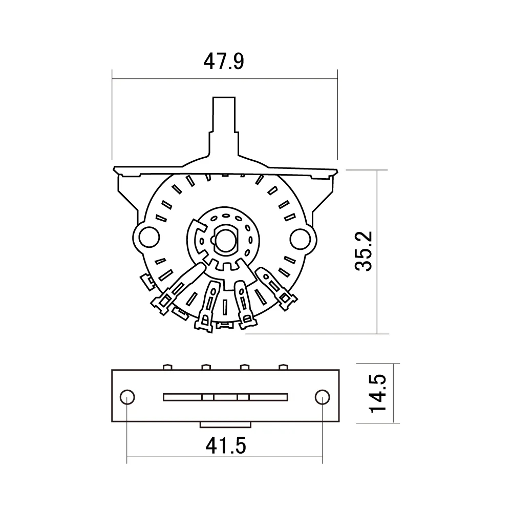SCUD スカッド ULS-O5W 5way Oak レバースイッチ サイズ図画像