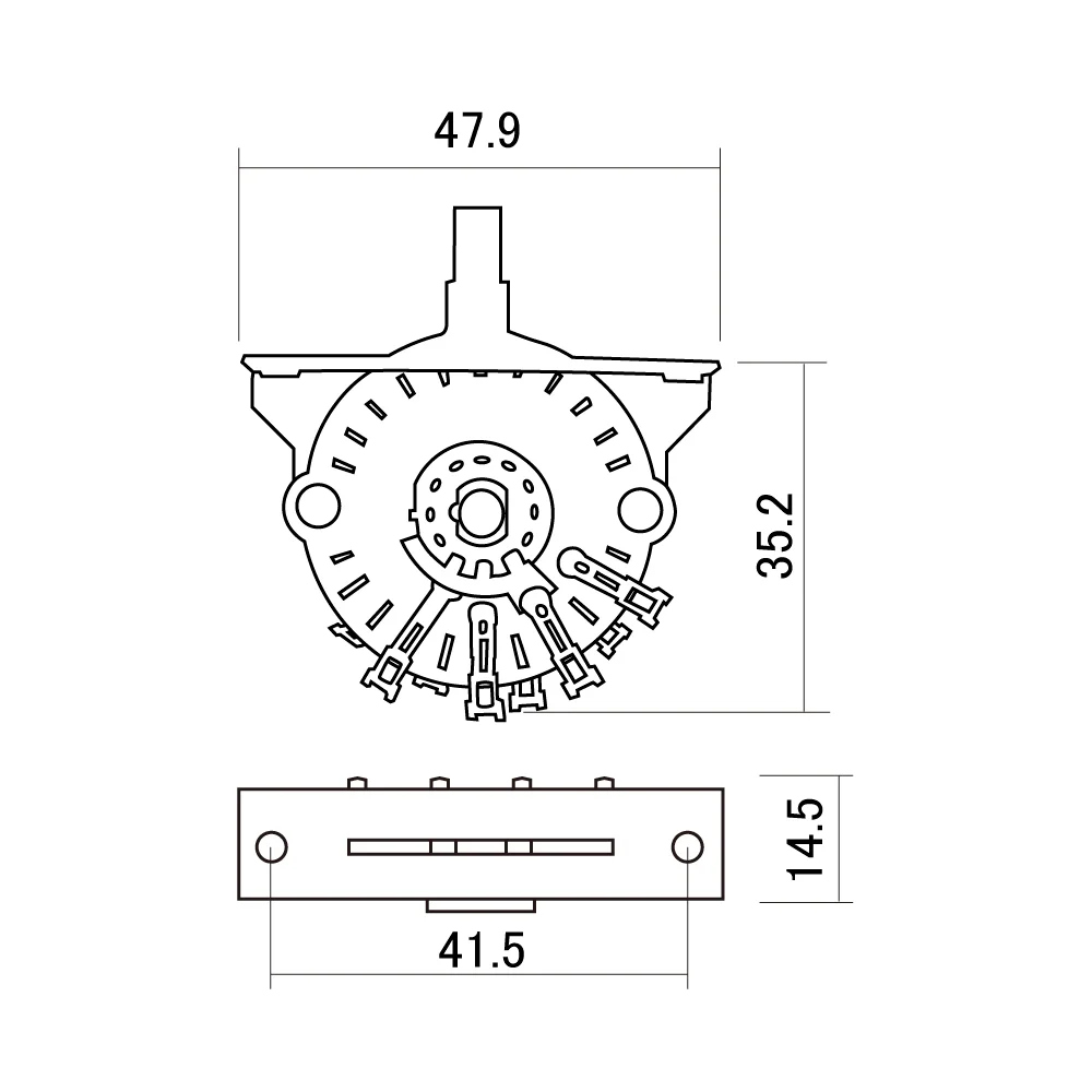 SCUD スカッド ULS-O3W 3way Oak レバースイッチ サイズ図画像
