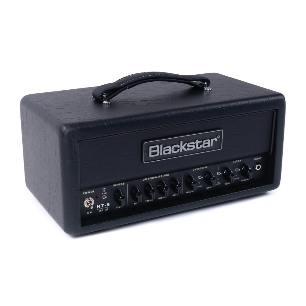 ギターアンプ ヘッド 小型 真空管アンプ BLACKSTAR HT-5RH MK3 HEAD R 5W チューブアンプ 5ワット フルチューブ リバーブ搭載 ブラックスター 左斜めアングル画像
