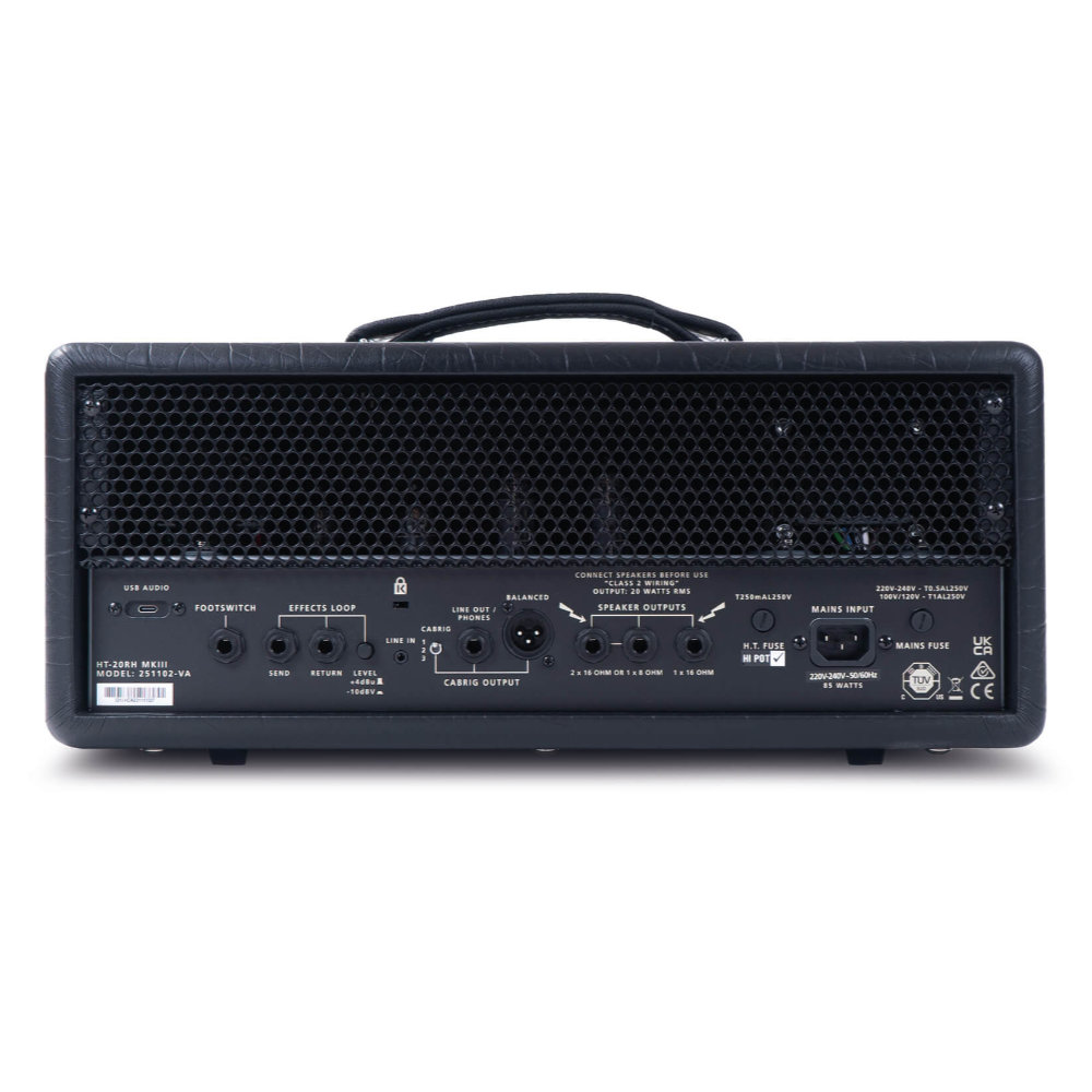 ギターアンプ ヘッド 真空管アンプ BLACKSTAR HT-20RH MK3 HEAD R 20W チューブアンプ 20ワット フルチューブ リバーブ搭載 ブラックスター リア画像