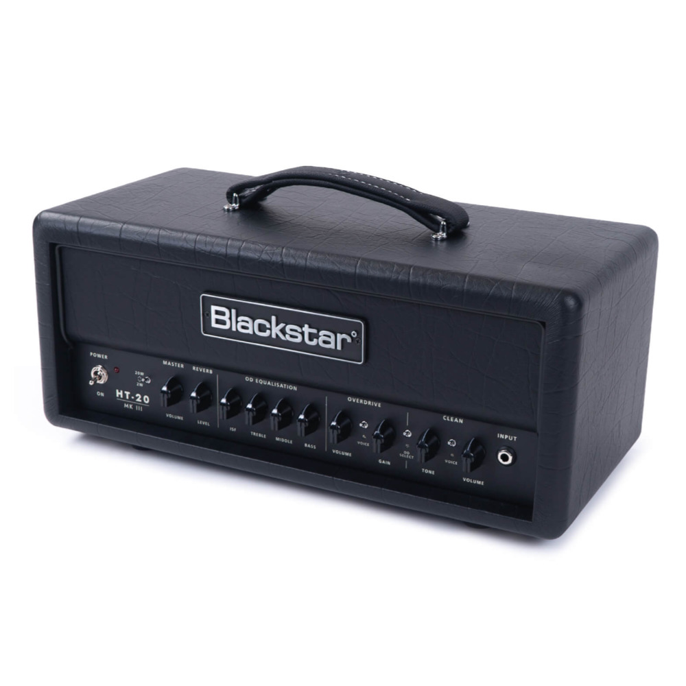 ギターアンプ ヘッド 真空管アンプ BLACKSTAR HT-20RH MK3 HEAD R 20W チューブアンプ 20ワット フルチューブ リバーブ搭載 ブラックスター 左斜めアングル画像