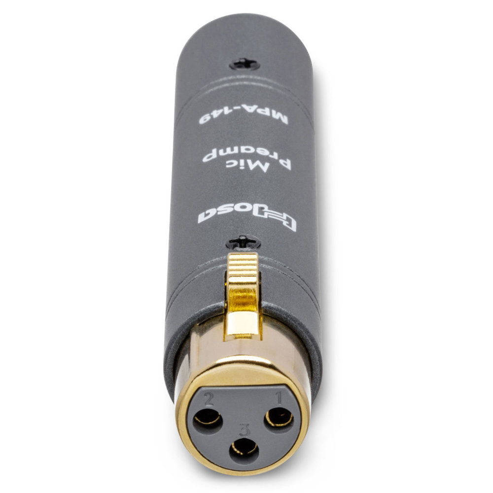 Hosa MPA-149 アクティブインラインファントムパワーマイクプリアンプ XLRメス側