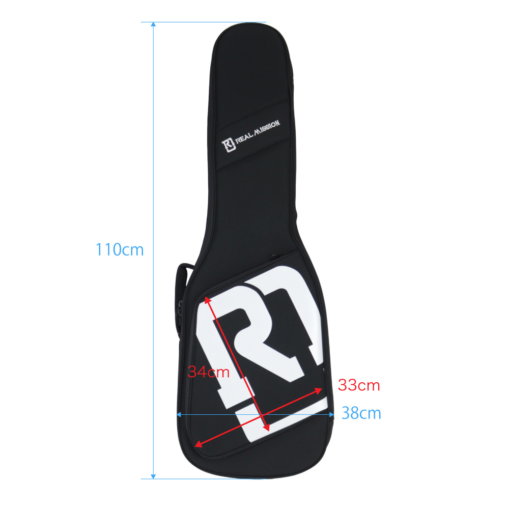 エレキギターケース REAL MISSION CoolVox E Black 黒 ブラック エレキ ギグバッグ リュック 背負うギターケース リアルミッション サイズ詳細