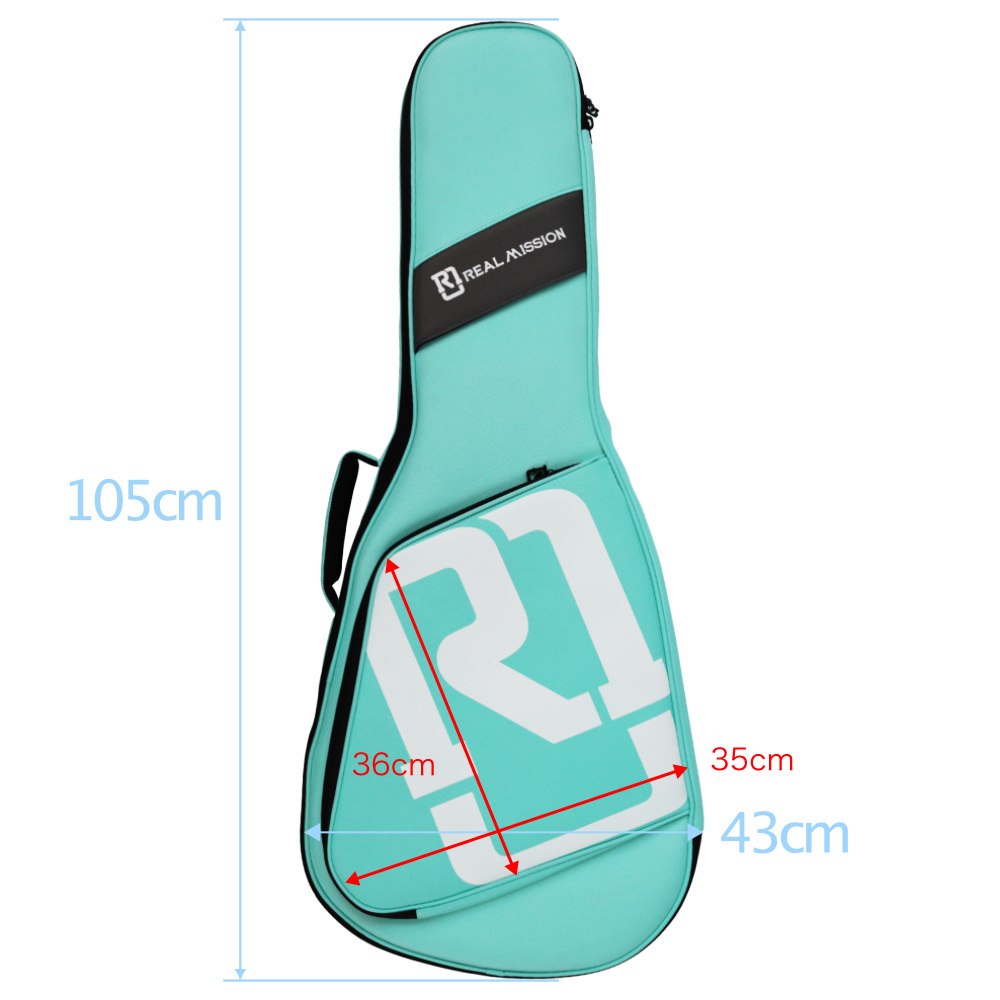 クラシックギターケース REAL MISSION CoolVox C Aqua アクア 水色 ギグバッグ リュック 背負うギターケース リアルミッション サイズ詳細