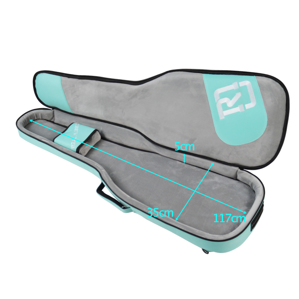 エレキベースケース REAL MISSION CoolVox B Aqua アクア 水色 ベース ギグバッグ リュック 背負うベースケース リアルミッション 寸法 2