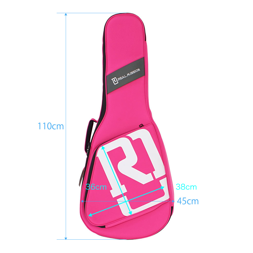 アコースティックギターケース REAL MISSION CoolVox D Pink アコギ ギグバッグ リアルミッション サイズ詳細