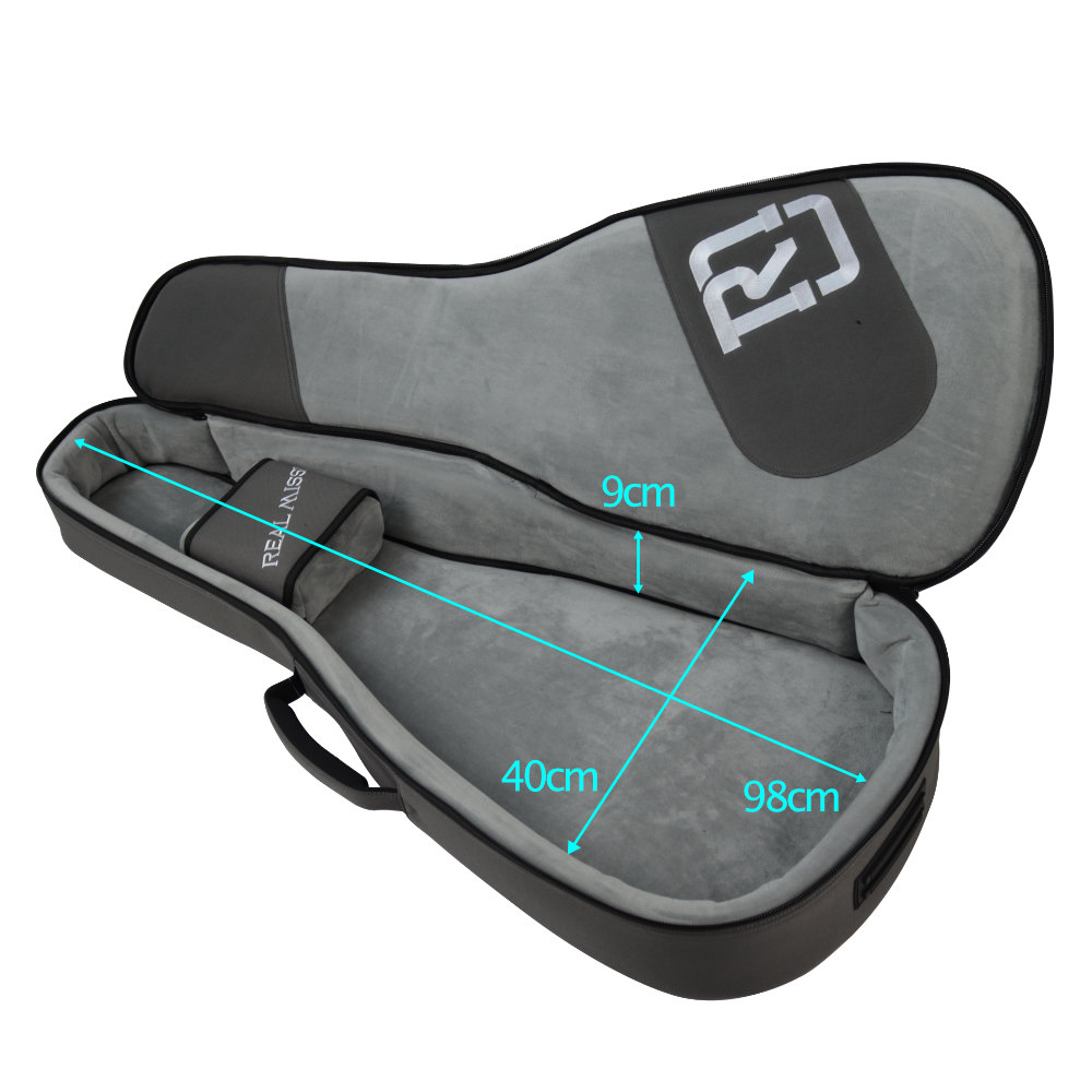 クラシックギターケース REAL MISSION CoolVox C Grey グレー ギグバッグ リュック 背負うギターケース リアルミッション 寸法 2