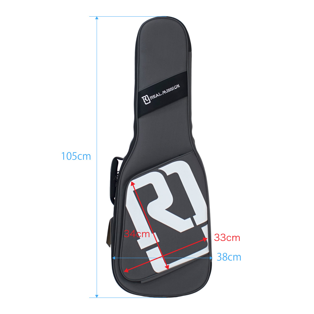 エレキギターケース REAL MISSION CoolVox E Grey グレー エレキ ギグバッグ リュック 背負うギターケース リアルミッション サイズ詳細