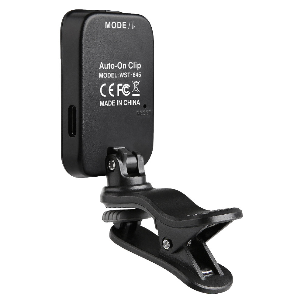 Cherub チェラブ WST-645 Auto-on Clip 充電式クリップチューナー オ-トオンチューナー リア斜めアングル画像