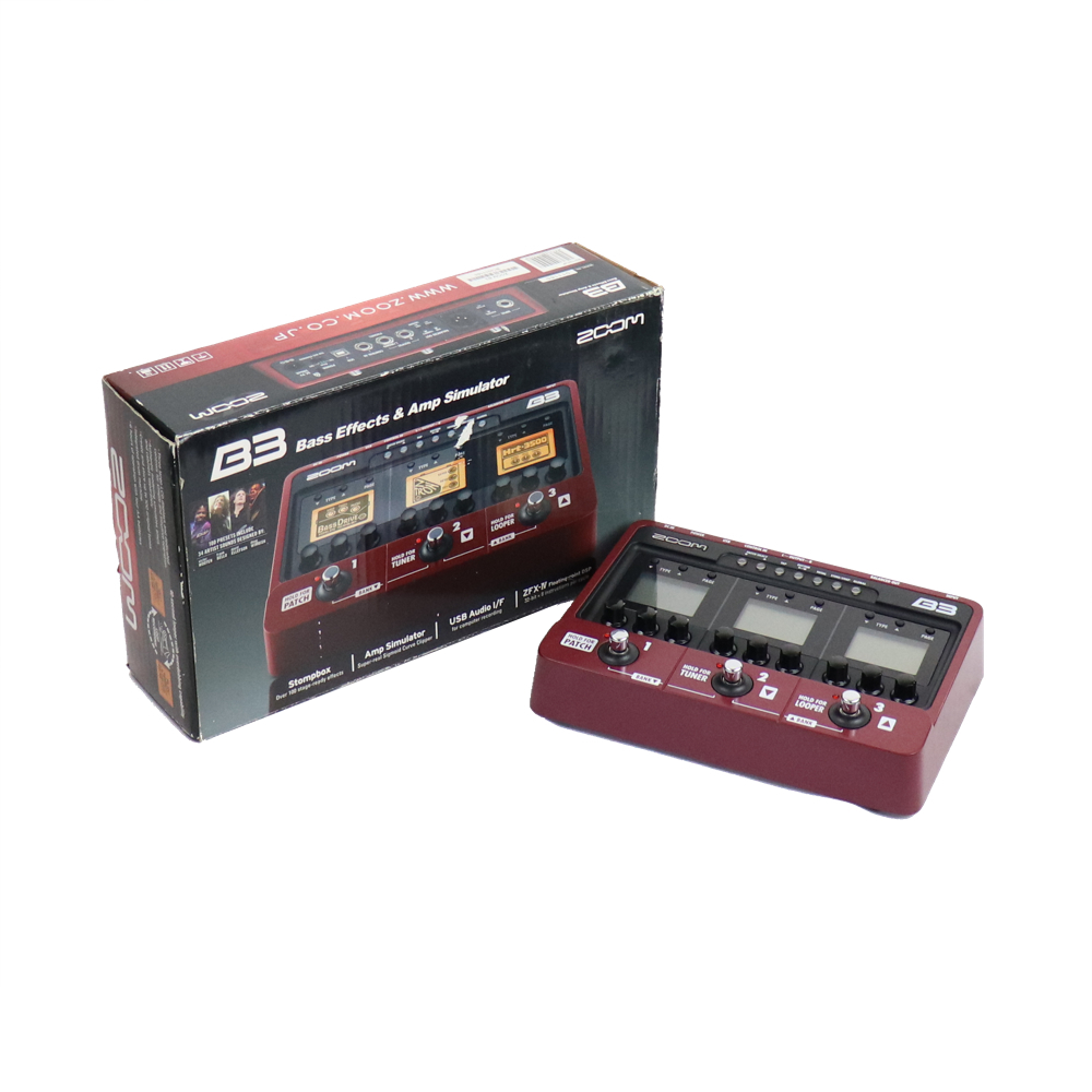 【中古】ZOOM B3 ベース用マルチエフェクター　ケース　ACアダプター付 中古】ZOOM B3 ベース用マルチエフェクター ケース ACアダプター付