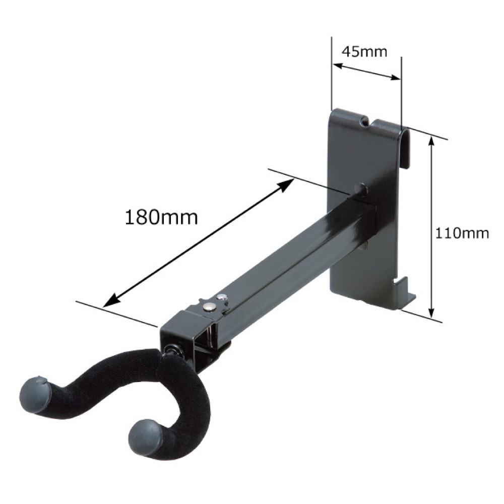 KC ケーシー GHL ギターハンガー ネット取り付け用 L 180mmネック キョーリツ サイズ詳細