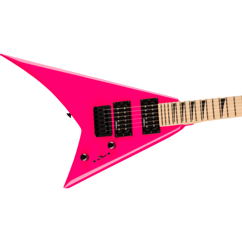 Jackson ジャクソン JS Series Rhoads Minion JS1X MF Neon Pink エレキギター ボディ斜めアングル画像