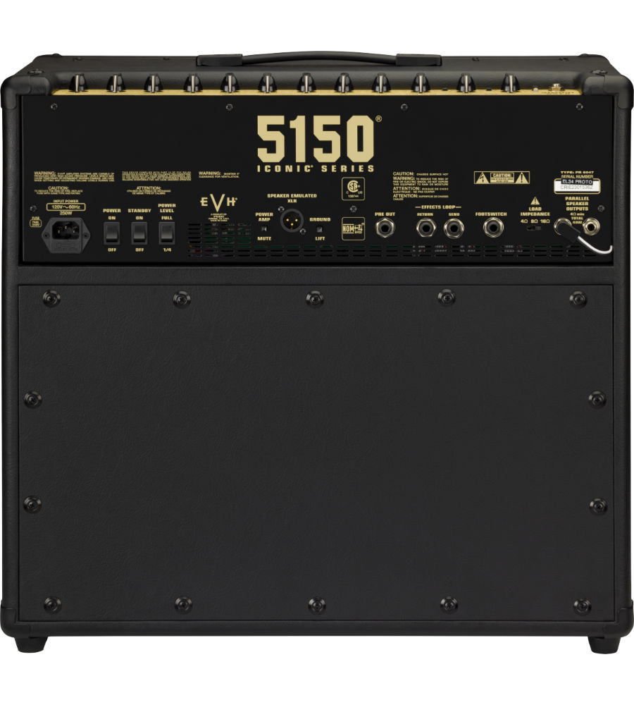EVH イーブイエイチ 5150 Iconic Series 40W EL34 1x12 Combo Black ギターアンプ コンボアンプ 背面