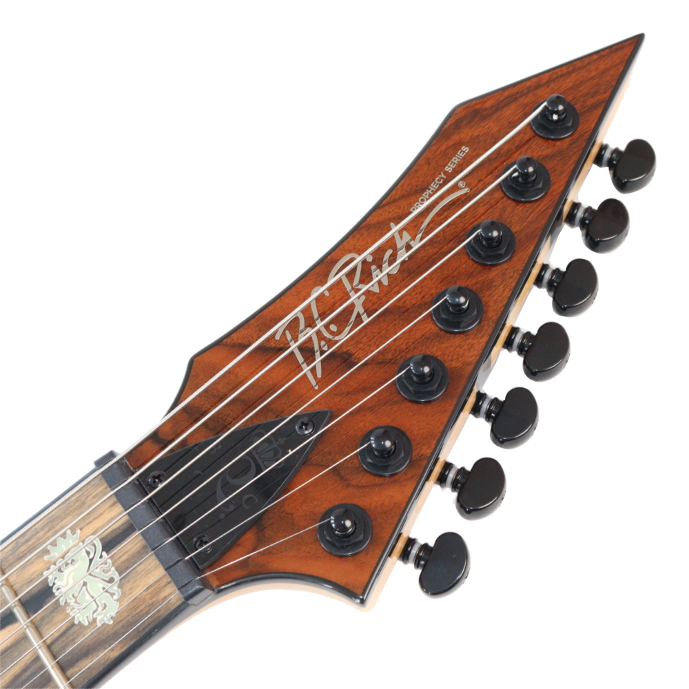 【訳あり】アウトレット B.C.Rich SHREDZILLA 7 PROPHECY ARCHTOP WITH EVERTUNE English Walnut 7弦エレキギター ヘッド画像
