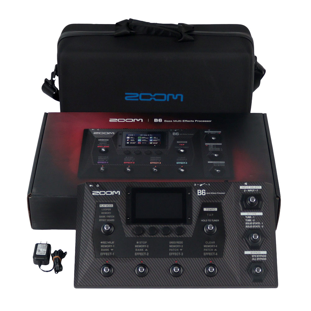 中古】ZOOM ズーム B6 ベース用マルチエフェクター タッチ操作 DI搭載 