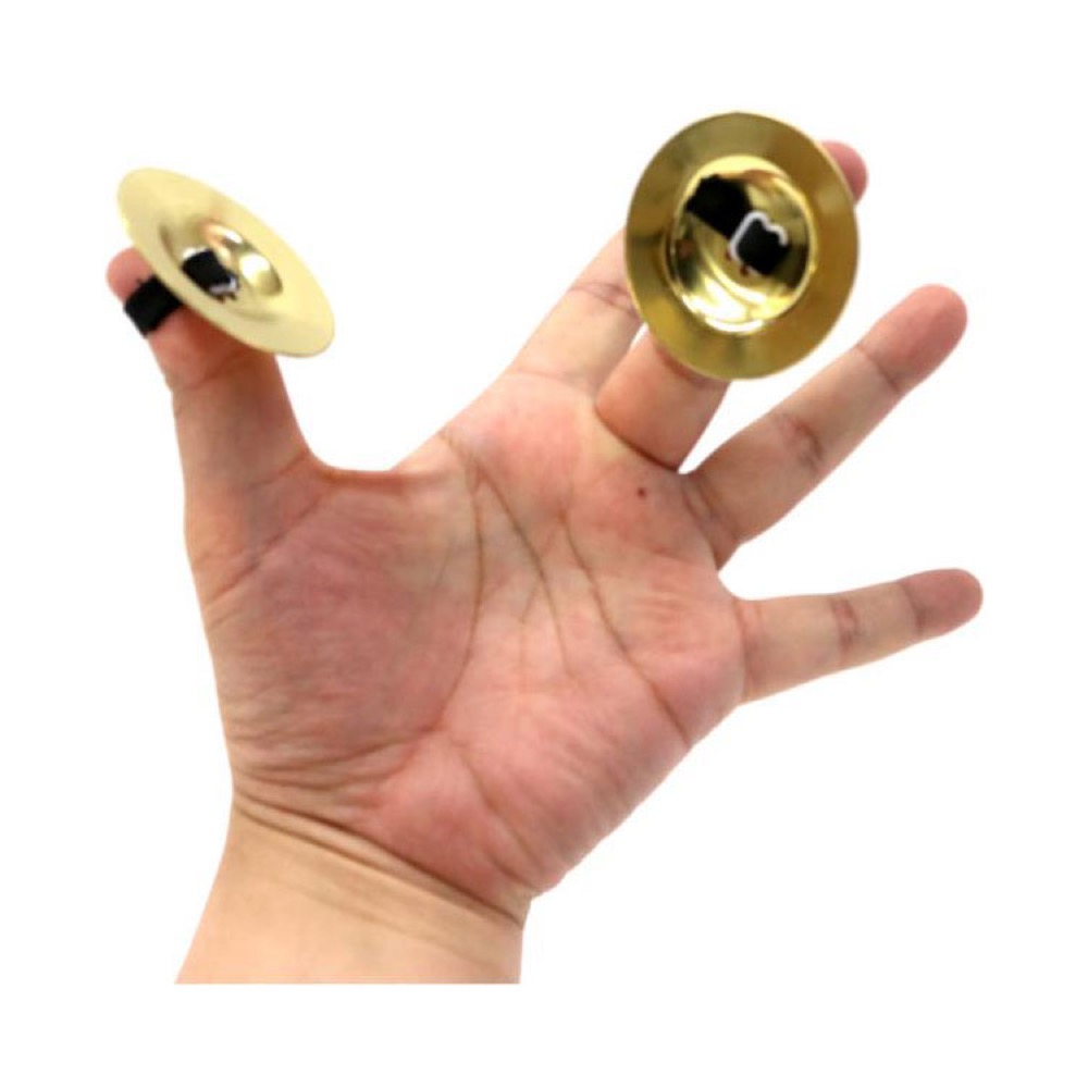 KC OP-FSB01 ブラス製 フィンガーシンバル 2組4枚セット 装着例