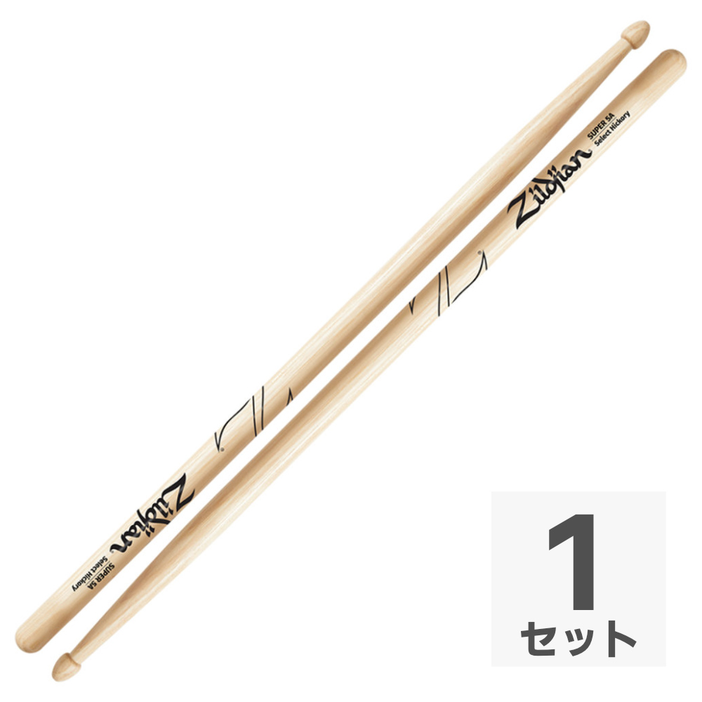 ZILDJIAN ジルジャン LAZLZS5A Hickory Series SUPER 5A WOOD NATURAL DRUMSTICK ドラムスティック
