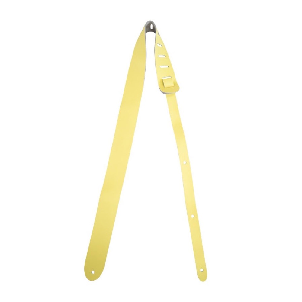 KIWAYA STP-YEL パステルカラー イエロー 黄色 本革ウクレレストラップ キワヤ 皮製 本皮 革製