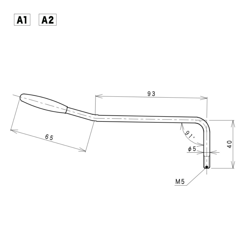 ゴトー GOTOH A1 CK コスモブラック トレモロアーム サイズ図画像