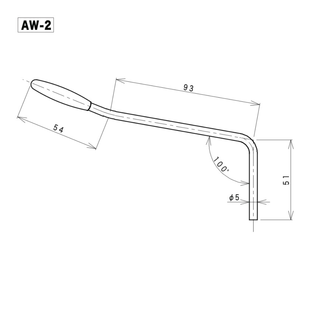 ゴトー GOTOH AW-2 C クローム トレモロアーム サイズ図画像
