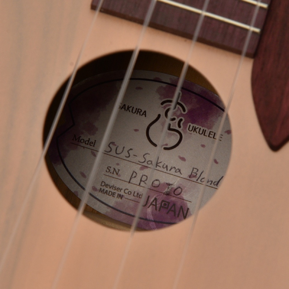 SAKURA UKULELE さくらウクレレ SUS-SAKURA BLONDE SKBD ソプラノサイズ ウクレレ 桜 ラベル