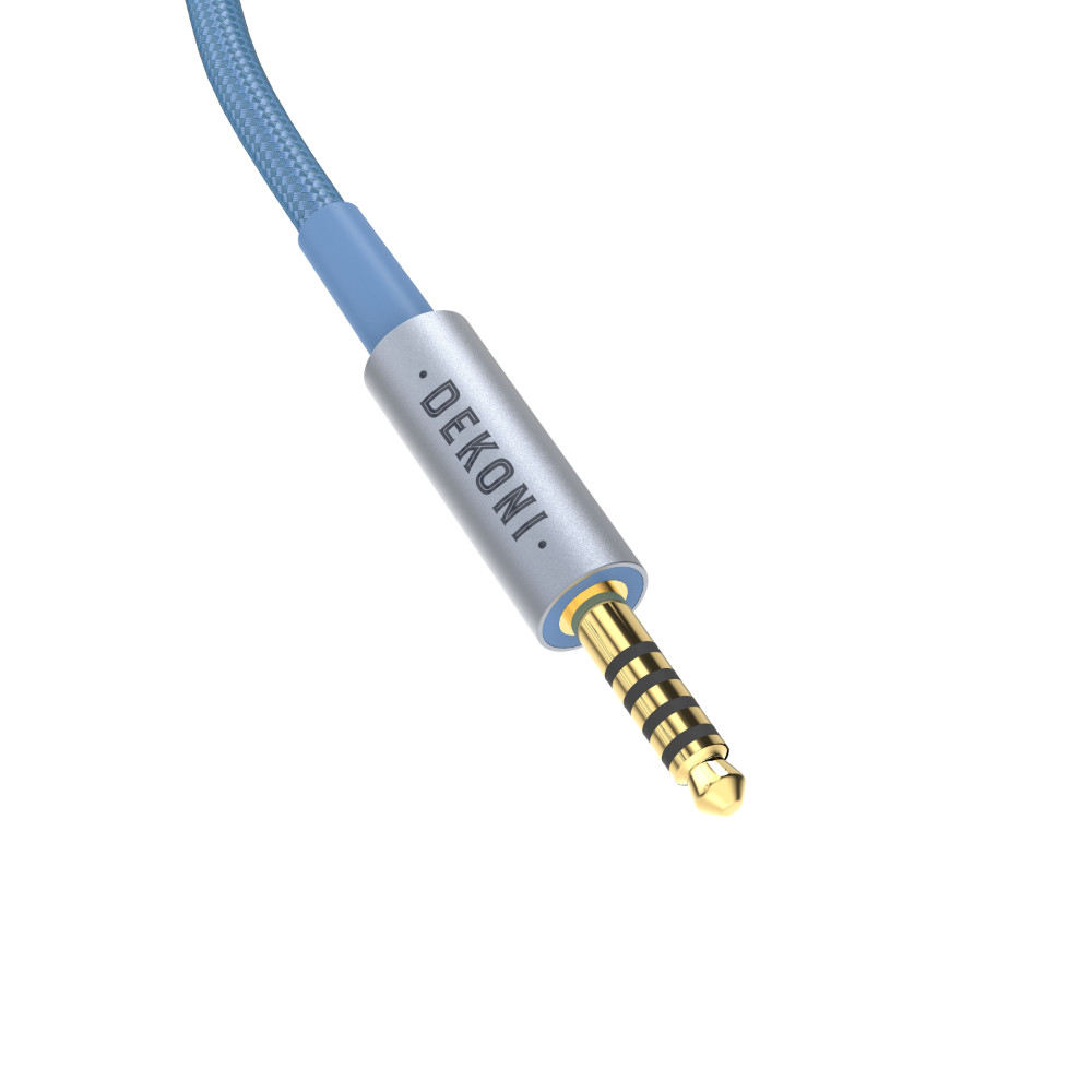 DEKONI AUDIO デコニオーディオ Ensemble Cables HP-Split 4.4mm-52” ブルー CBZ-HP-52-CL-4.4 モジュラーヘッドフォンケーブル プラグ先端