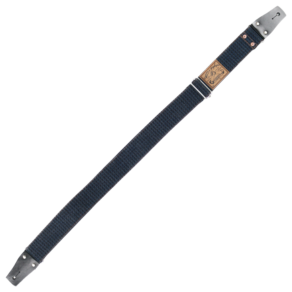 ギターストラップ Grande uomo グランデウオモ 千鳥格子柄 デニム ギター ベース ストラップ 本体画像