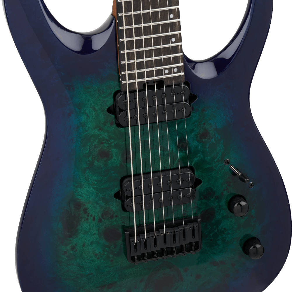 Jackson ジャクソン Pro Plus Series Signature Misha Mansoor Juggernaut HT7P Chlorine Burst 7弦エレキギター ボディアップ画像