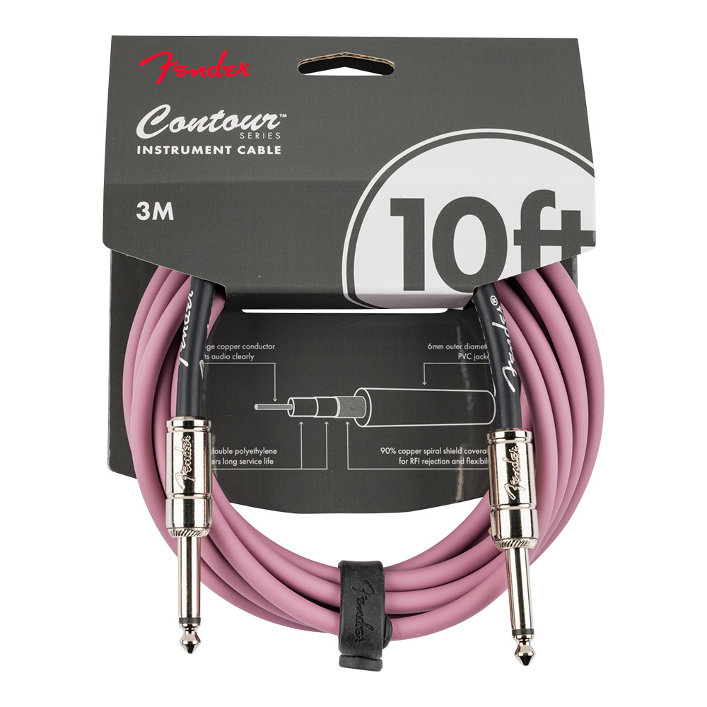 Fender フェンダー Contour 10ft（約3m） Cable Burgundy Mist ギターケーブル