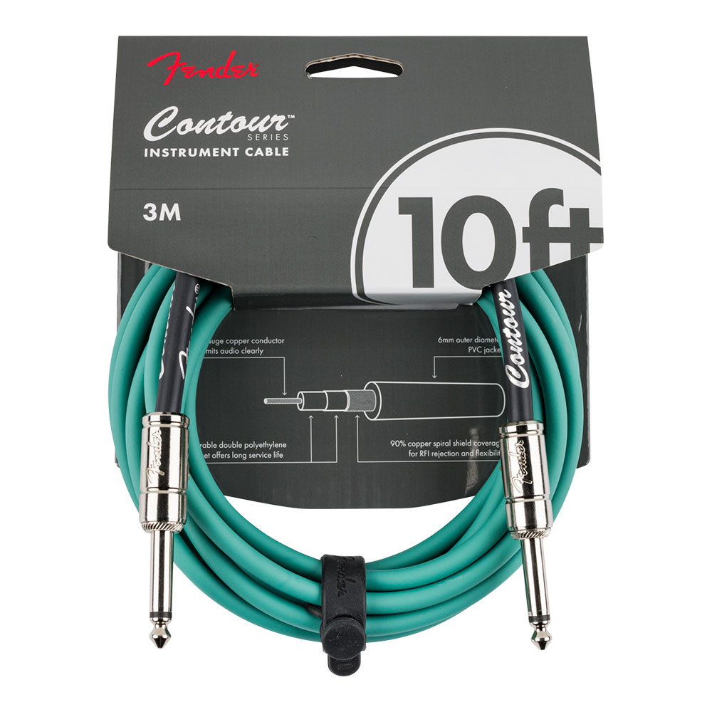 Fender フェンダー Contour 10ft（約3m） Cable Sherwood Green ギターケーブル