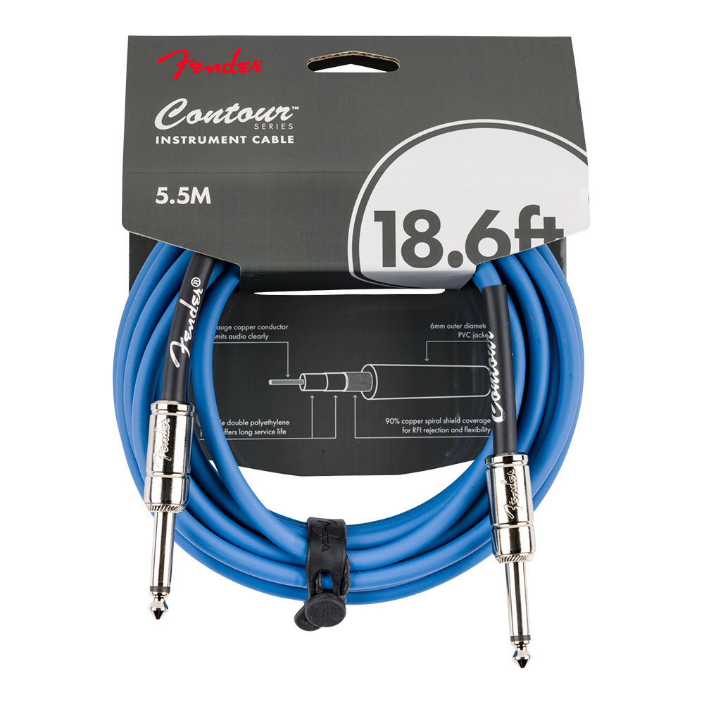 Fender フェンダー Contour 18.6ft(約6m) Cable Lake Placid Blue ギターケーブル