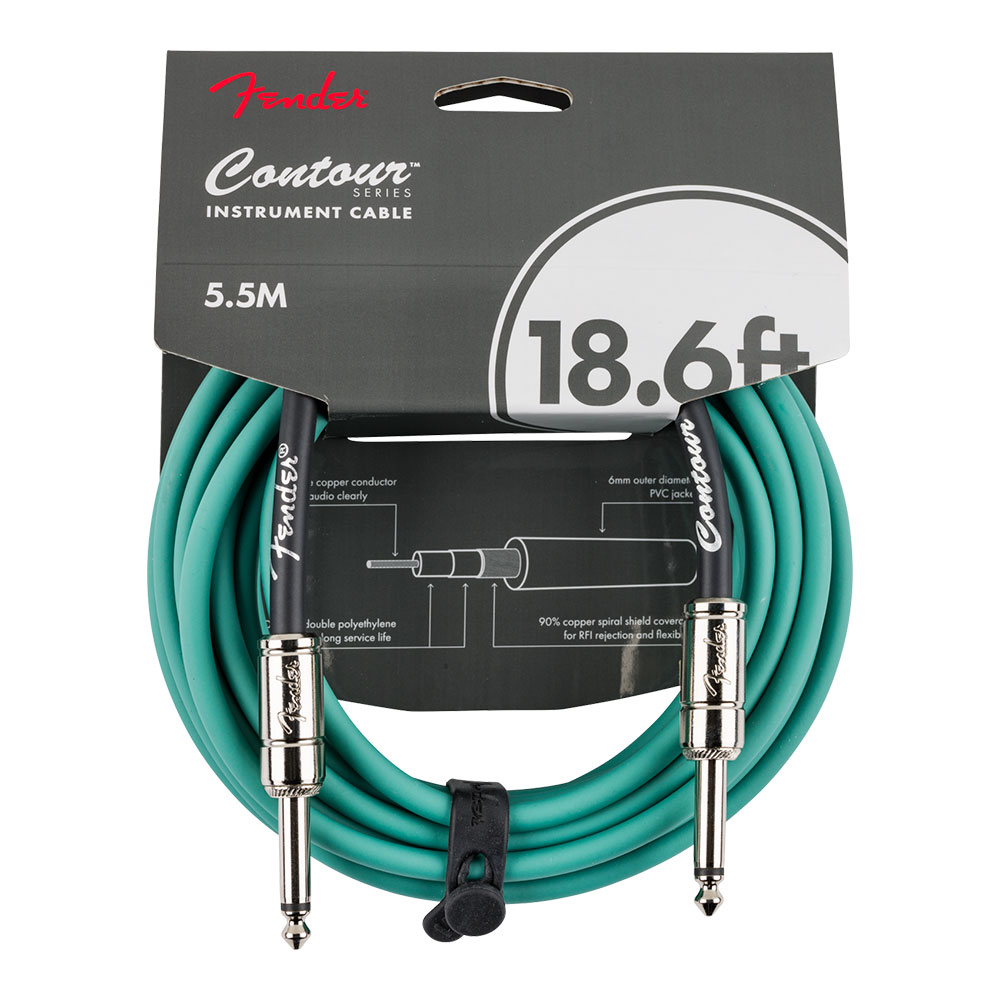 Fender フェンダー Contour 18.6ft（約6m） Cable Sherwood Green ギターケーブル