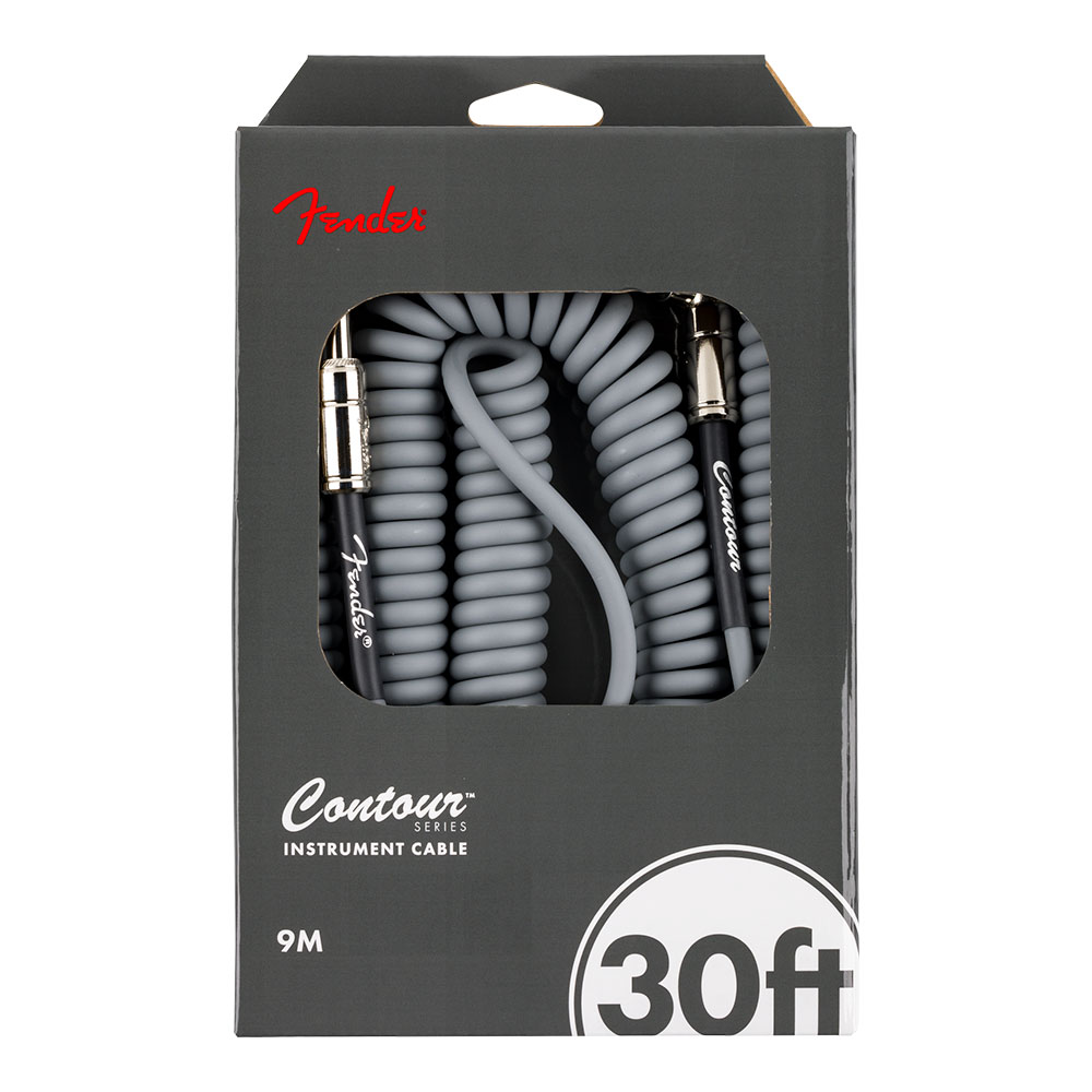 Fender フェンダー Contour 30ft（約9m） Coiled Cable Inca Silver カールコード ギターケーブル パッケージ
