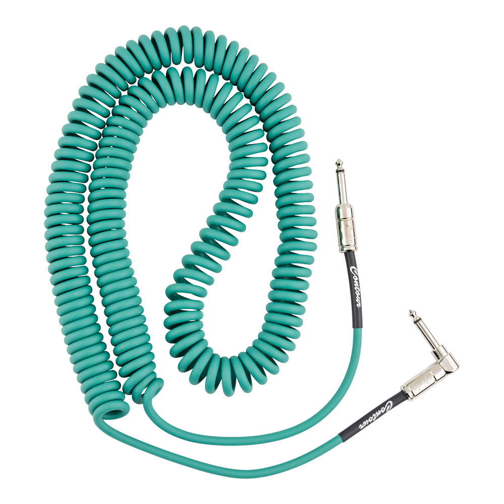 Fender フェンダー Contour 30ft（約9m） Coiled Cable Sherwood Green カールコード ギターケーブル