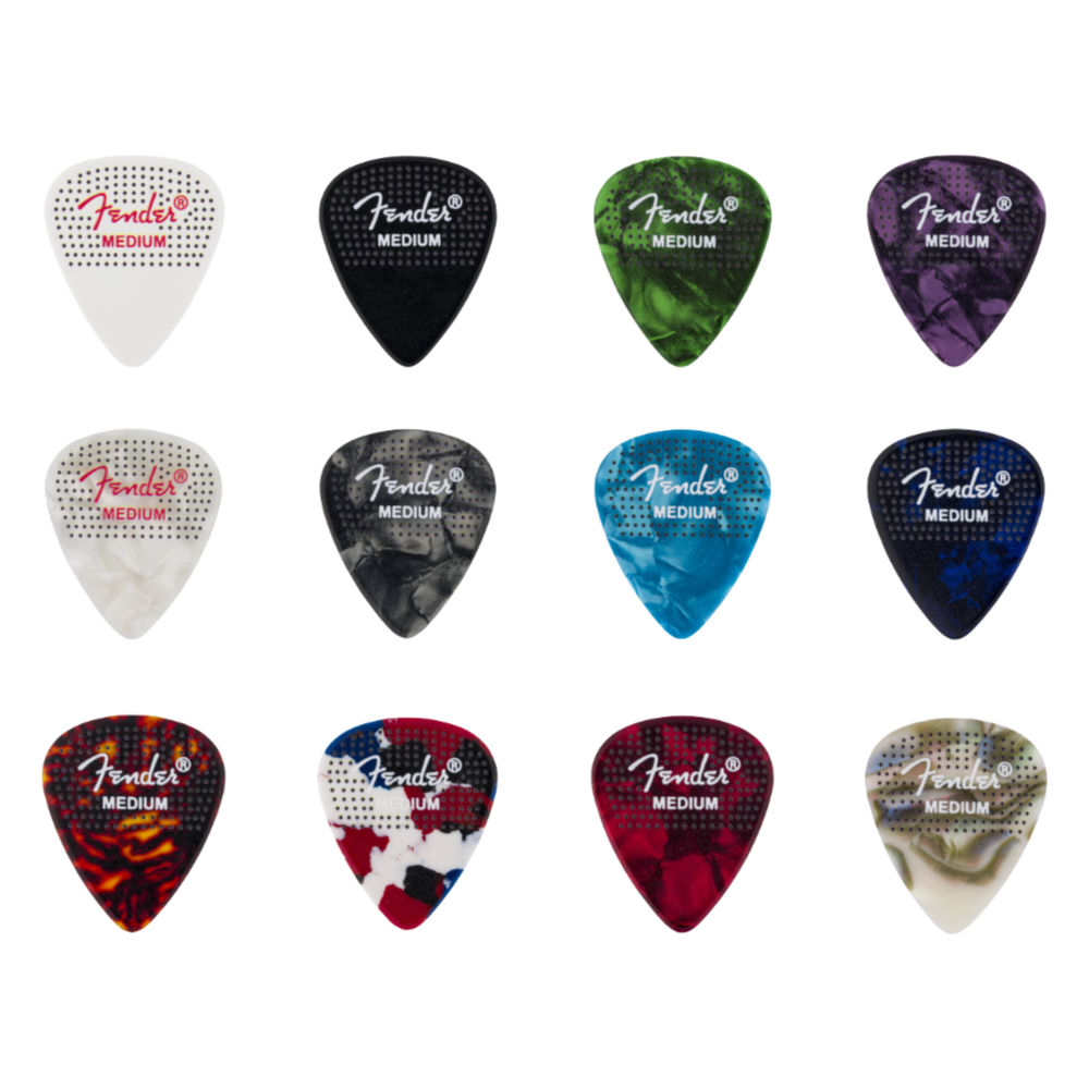 Fender フェンダー 351 Dotted Celluloid Picks 12-Pack Medium ギターピック 12枚入りパック