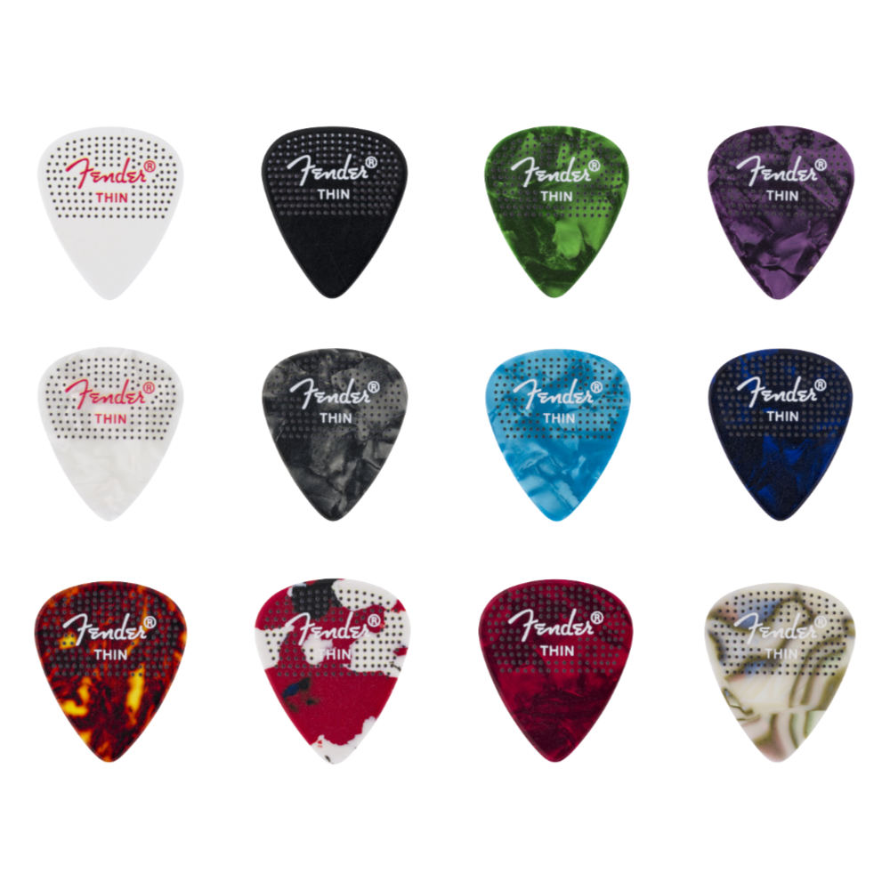 Fender フェンダー 351 Dotted Celluloid Picks 12-Pack Thin ギターピック 12枚入りパック