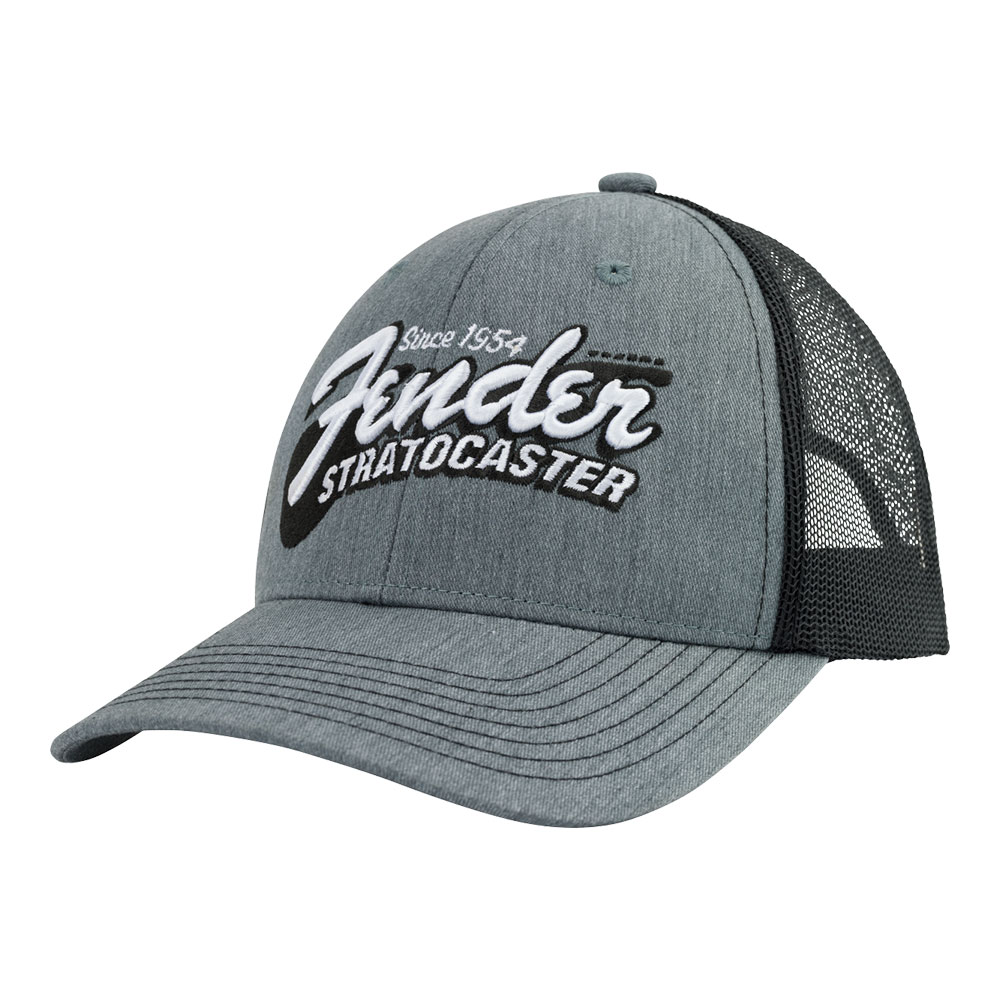 Fender フェンダー Stratocaster Guitar Hat Heather Gray メッシュキャップ